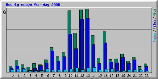 Hourly usage for May 2008